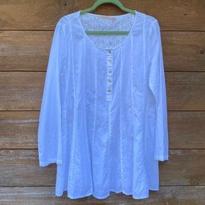Soft Surroundings White Lace Detail Blouse